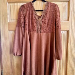 Rust Lace Boho Dress